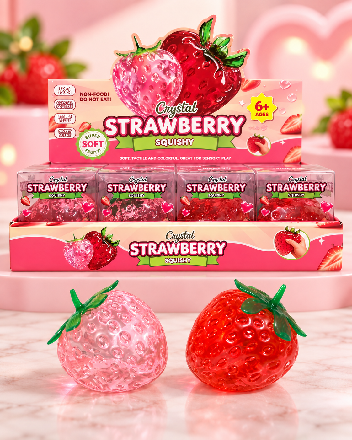 Crystal strawberry squishy