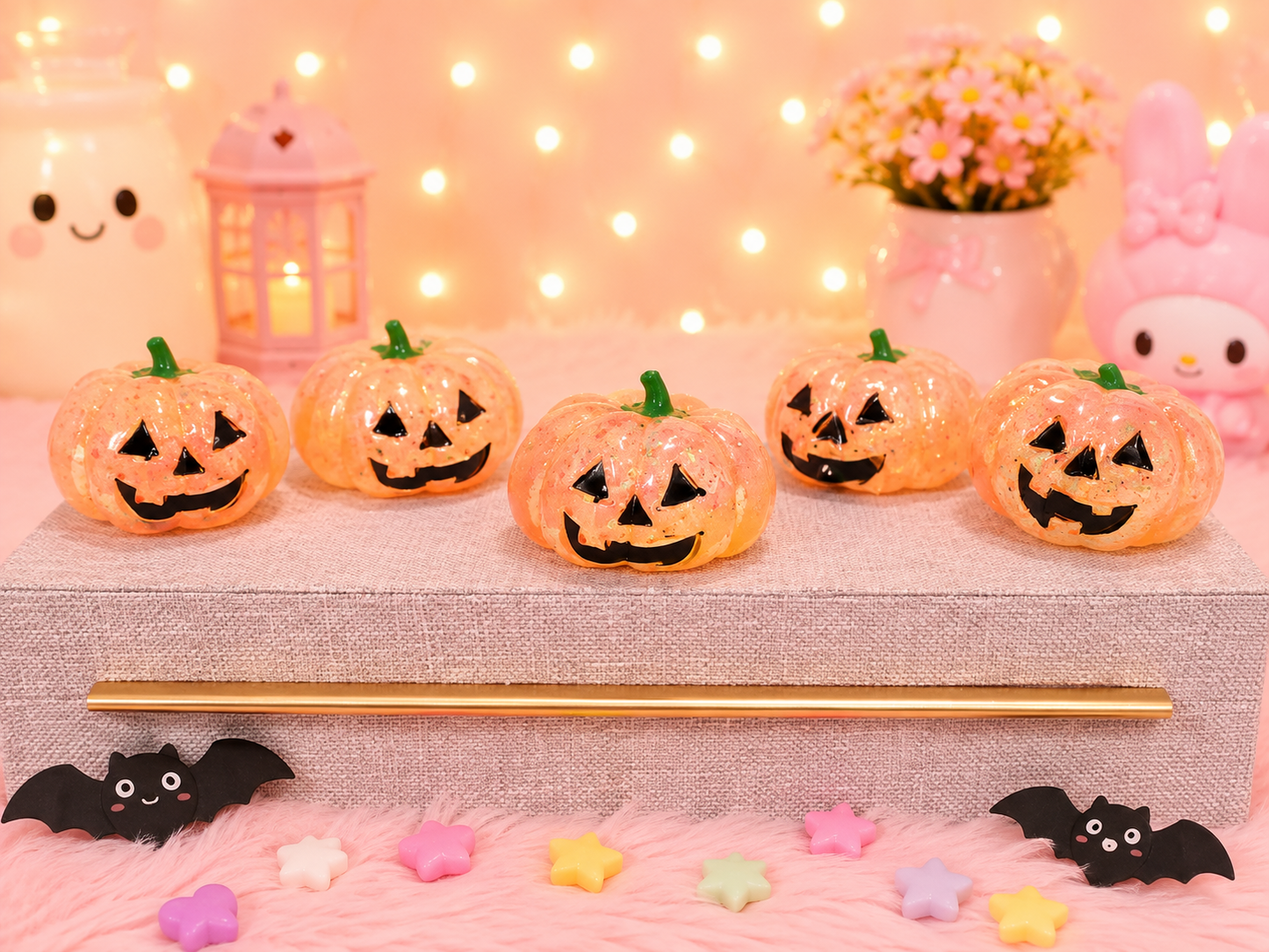 Sparkly halloween pumpkin squishy