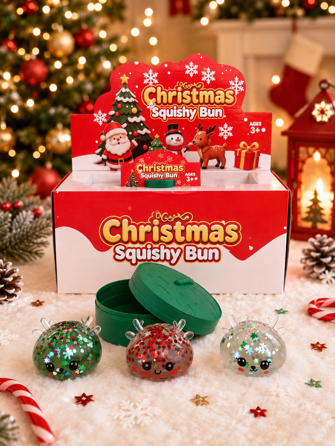 Christmas 3pcs Bun squishy