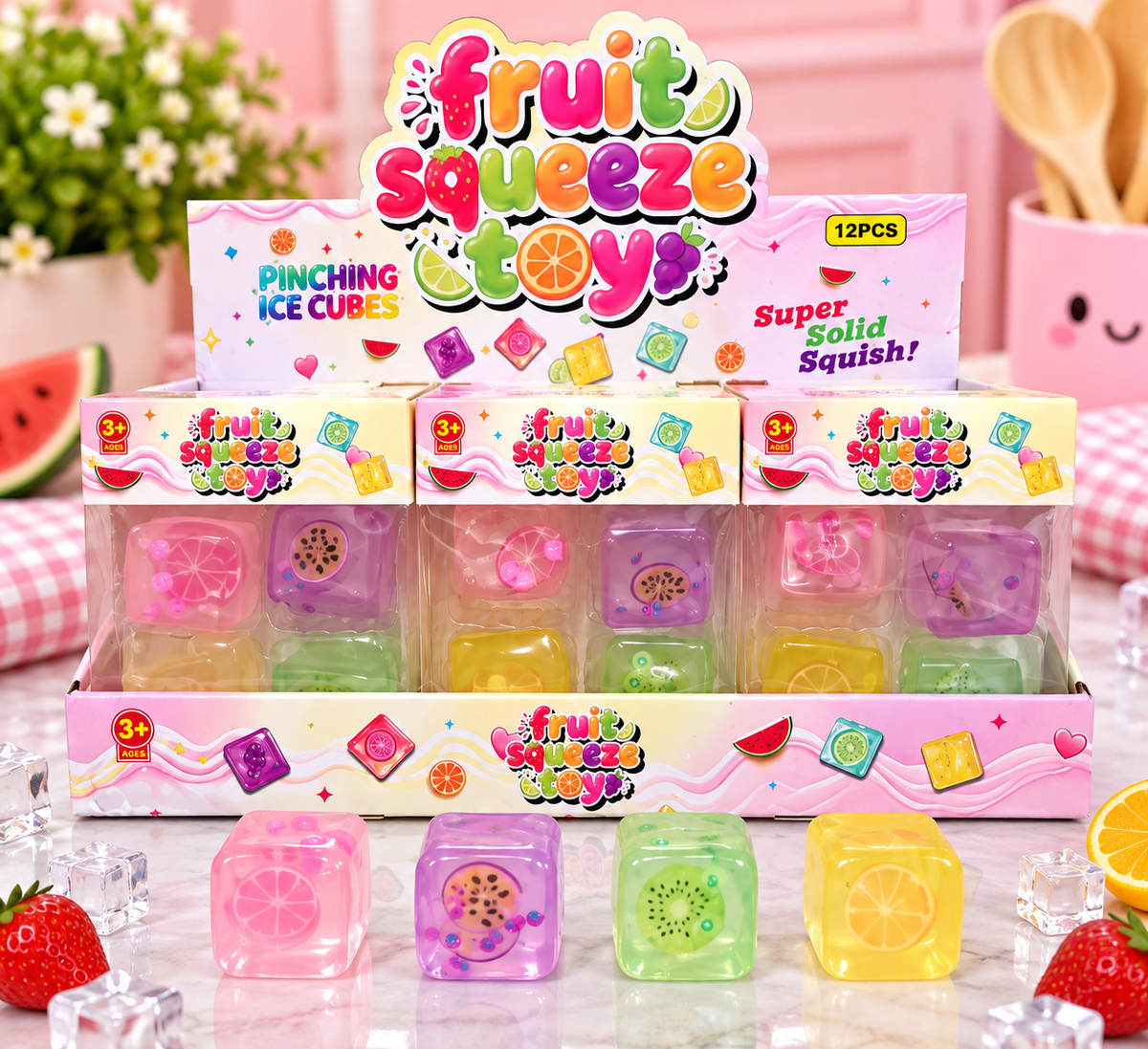 Fruit squishy cubes
